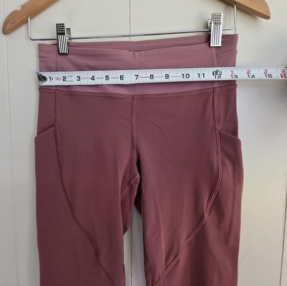 Lululemon Quick Feet Crop 19" Auburn Quicksand Rose Pink Leggings Size 6 - Picture 4 of 8